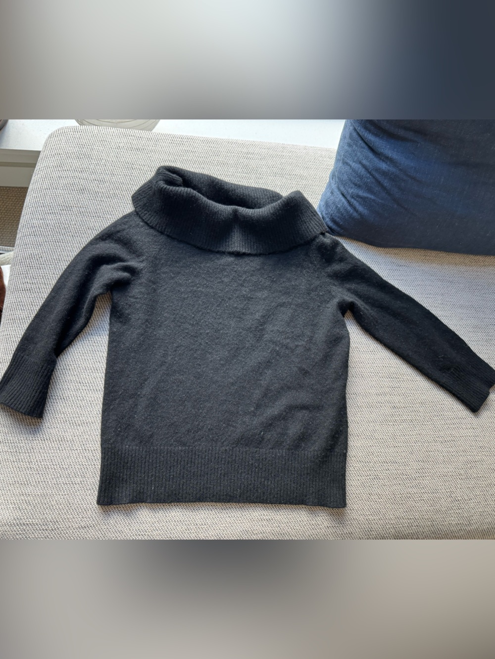 Valerie Stevens Black Cowl Neck Cashmere Sweater